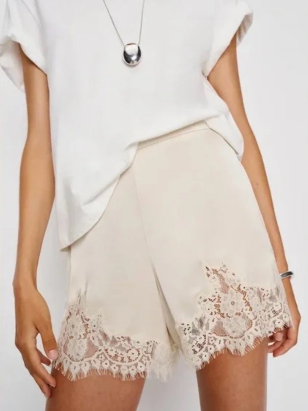 Reformation Fern Satin Short In Almond, NWOT, NEVER WORN, no flaws.